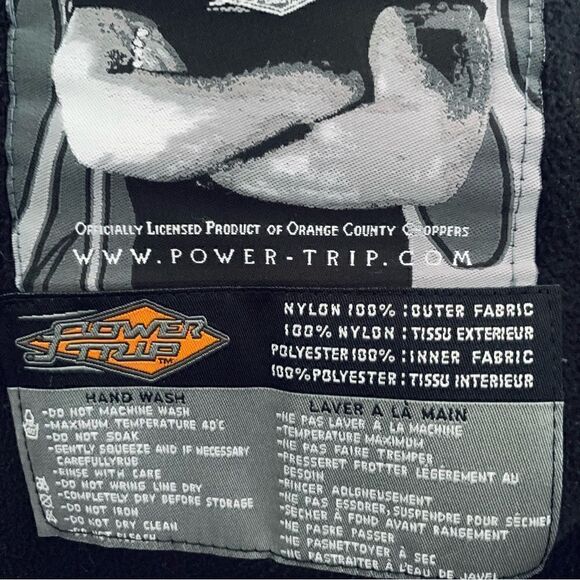 Power Trip Black Nylon Orange County Choppers Motorcycle Jacket - Picture 16 of 16